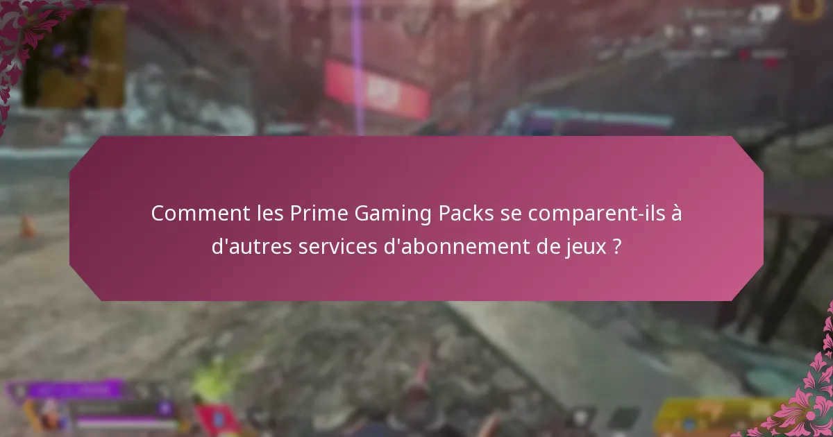 Quel contenu thématique est inclus dans les Prime Gaming Packs ?