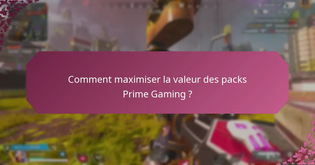 Quelles récompenses ont été offertes dans les anciens packs Prime Gaming ?