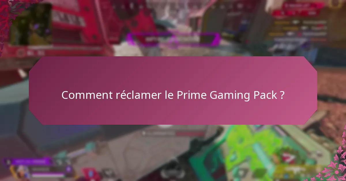 Quel contenu exclusif est inclus dans le Prime Gaming Pack ?