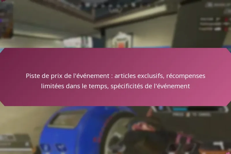 Piste de prix de l’événement : articles exclusifs, récompenses limitées dans le temps, spécificités de l’événement