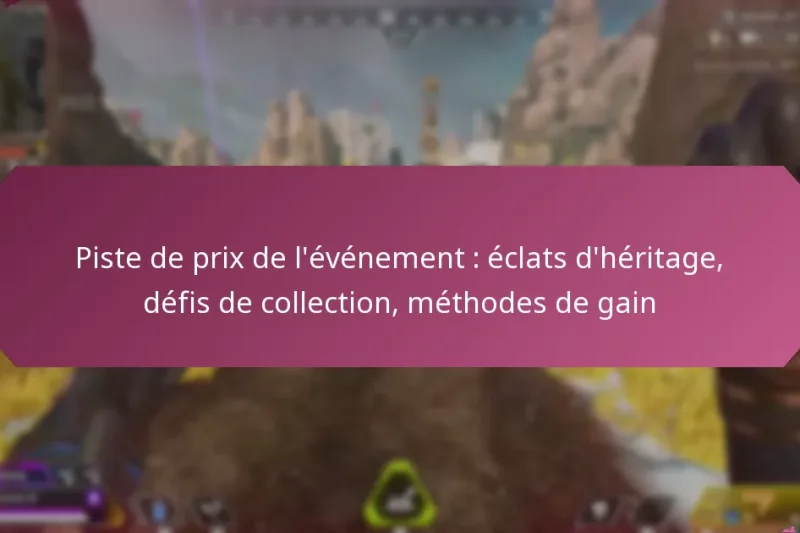 Piste de prix de l’événement : éclats d’héritage, défis de collection, méthodes de gain