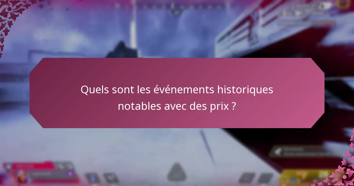 Comment les prix d’événements ont-ils évolué au fil du temps ?